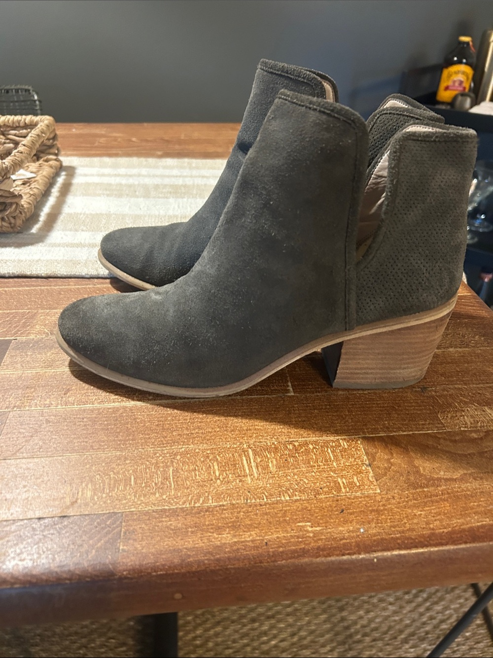 Hinge Women’s Suede Cutout Ankle Boots